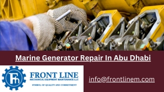 Marine Generator Repair In Abu Dhabi