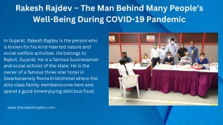 Rakesh Rajdev – The Man Behind Many People’s Well-Being During COVID-19 Pandemic