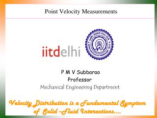 Point Velocity Measurements