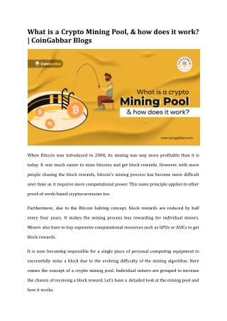 What is a Crypto Mining Pool, &amp; how does it work? | Coin Gab...