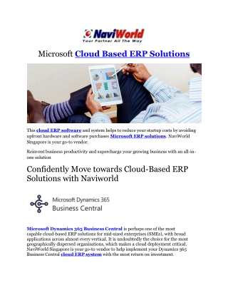 Cloud ERP for SME