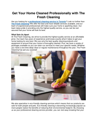 The Fresh Cleaner