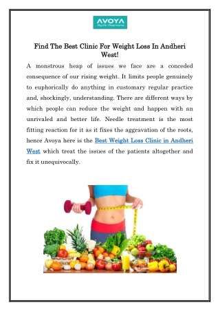 Find The Best Clinic For Weight Loss In Andheri West