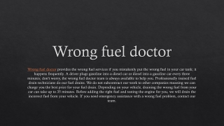 Wrong fuel doctor