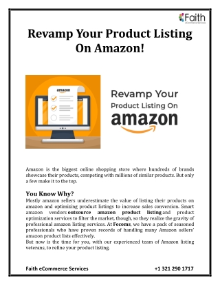 Revamp Your Product Listing On Amazon!