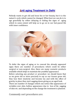 Botox and Fillers Treatment in Delhi