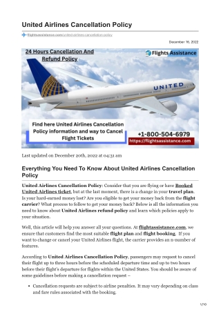 United Airlines Cancellation Policy