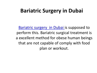 Bariatric Surgery in Dubai