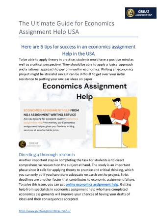 The Ultimate Guide for Economics Assignment Help USA