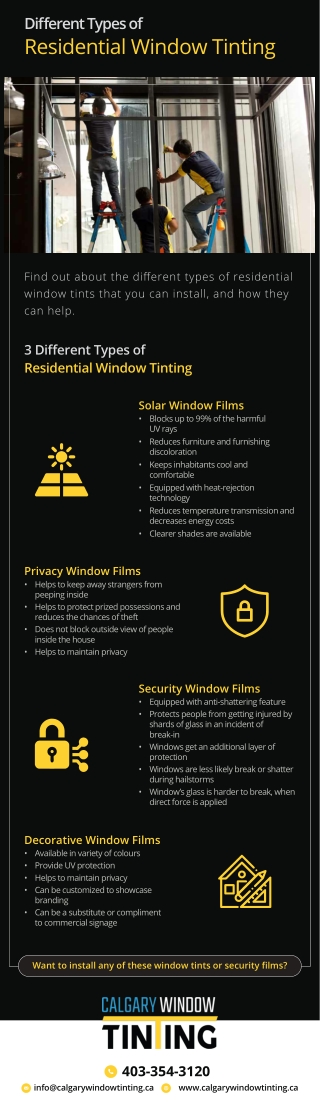 Different Types of Residential Window Tinting