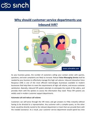 Why should customer service departments use Inbound IVR