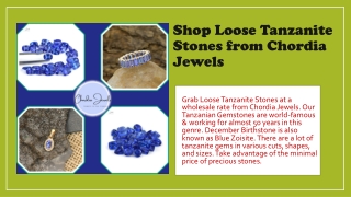 Shop Loose Tanzanite Stones from Chordia Jewels