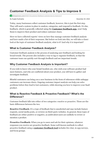 Customer Feedback Analysis amp Tips to Improve It