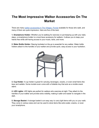 The Most Impressive Walker Accessories On The Market