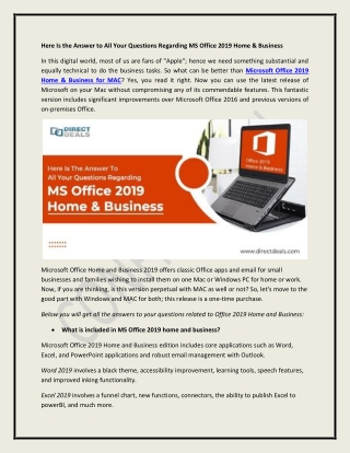 Here Is the Answer to All Your Questions Regarding MS Office 2019 Home & Busines