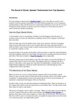 The Sound of Words Speaker Testimonials from Top Speakers