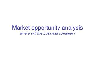 Market opportunity analysis where will the business compete?