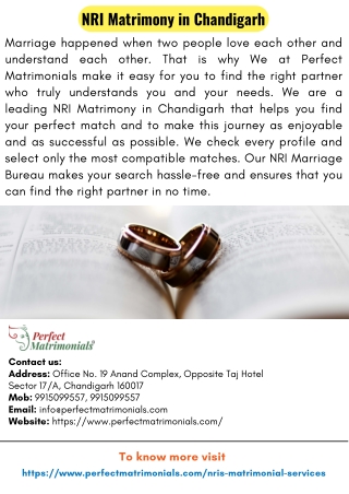 NRI Matrimony In Chandigarh