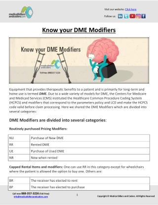 Know your DME Modifiers