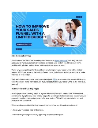 How To Improve Your Sales Funnel With a Limited Budget