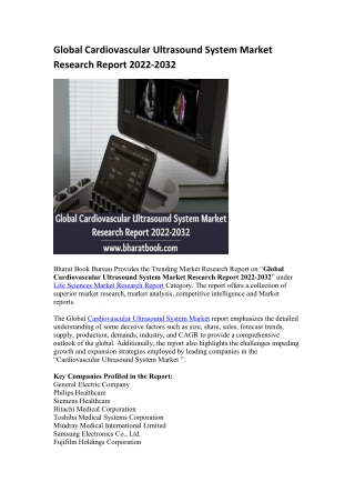 Global Cardiovascular Ultrasound System Market Research Report 2022-2032