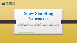 Snow Shoveling Vancouver | Snowlimitless.com