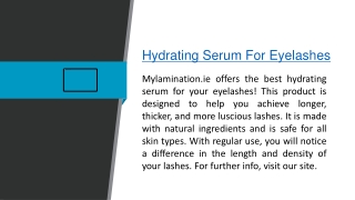 Hydrating Serum For Eyelashes Mylamination.ie