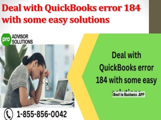 Deal with QuickBooks error 184 with some easy solutions