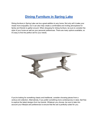 Dining Furniture in Spring Lake
