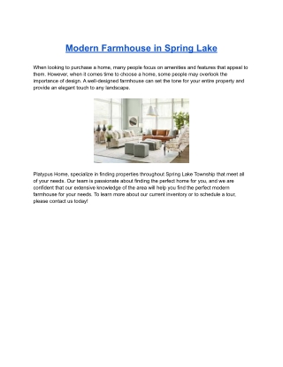 Modern Farmhouse in Spring Lake