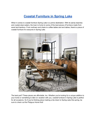 Coastal Furniture in Spring Lake