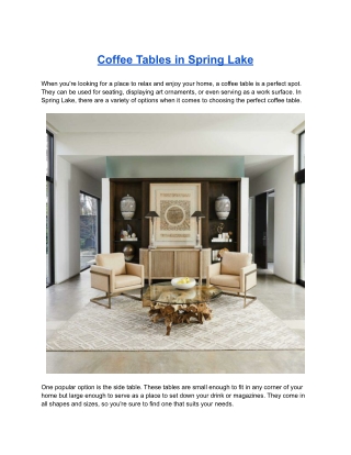 Coffee Tables in Spring Lake