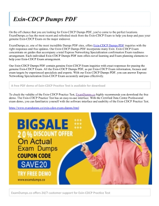 Exin-CDCP Dumps PDF