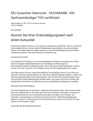Kfz Gutachter Hannover - FACHMANN - Kfz Sachverständiger TÜV-zertifiziert