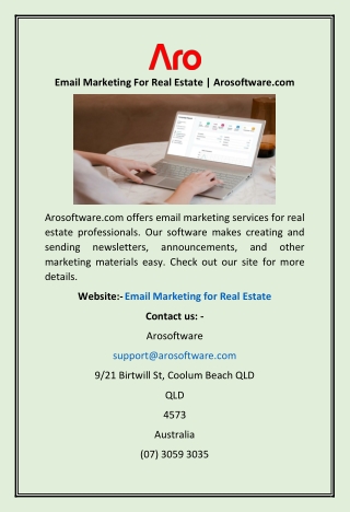 Email Marketing For Real Estate  Arosoftware