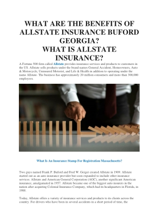 What Are The Benefits Of Allstate Insurance Buford Georgia