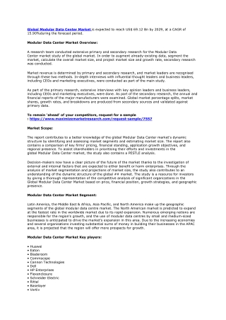 Modular Data Center Market