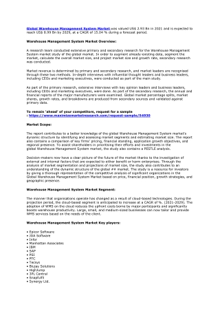 Warehouse Management System Market