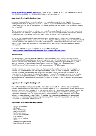 Algorithmic Trading Market
