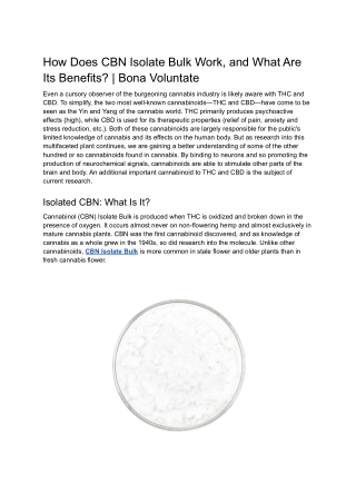 How Does CBN Isolate Bulk Work, and What Are Its Benefits_ _ Bona Voluntate