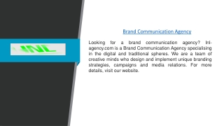 Brand Communication Agency | Inl-agency.com