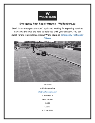 Emergency Roof Repair Ottawa  Wolfenburg.ca
