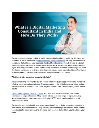 What is a Digital Marketing Consultant in India and How Do They Work_