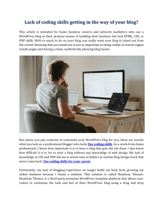 Lack of coding skills getting in the way of your blog?