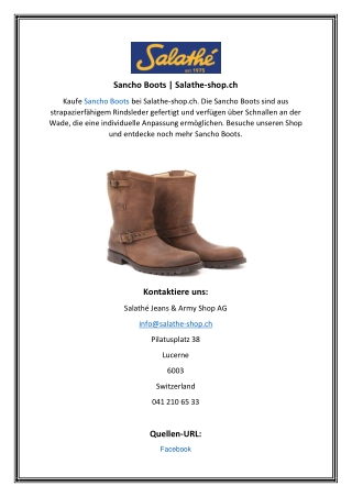 Sancho Boots  Salathe-shop.ch