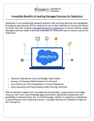 Irresistible Benefits of Availing Managed Services for Salesforce