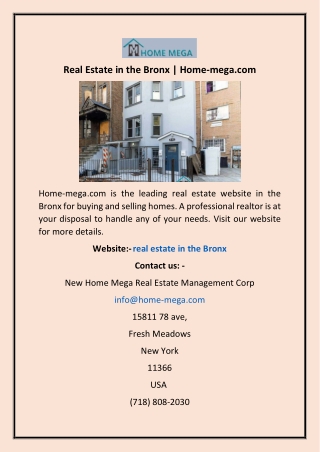 Real Estate in the Bronx | Home-mega.com