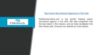 Top Career Recruitment Agencies In The USA