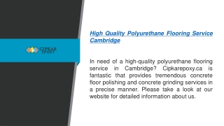 High Quality Polyurethane Flooring Service Cambridge  Cipkarepoxy.ca