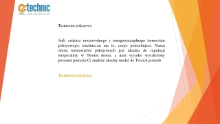Termostat pokojowy  etechnic.eu